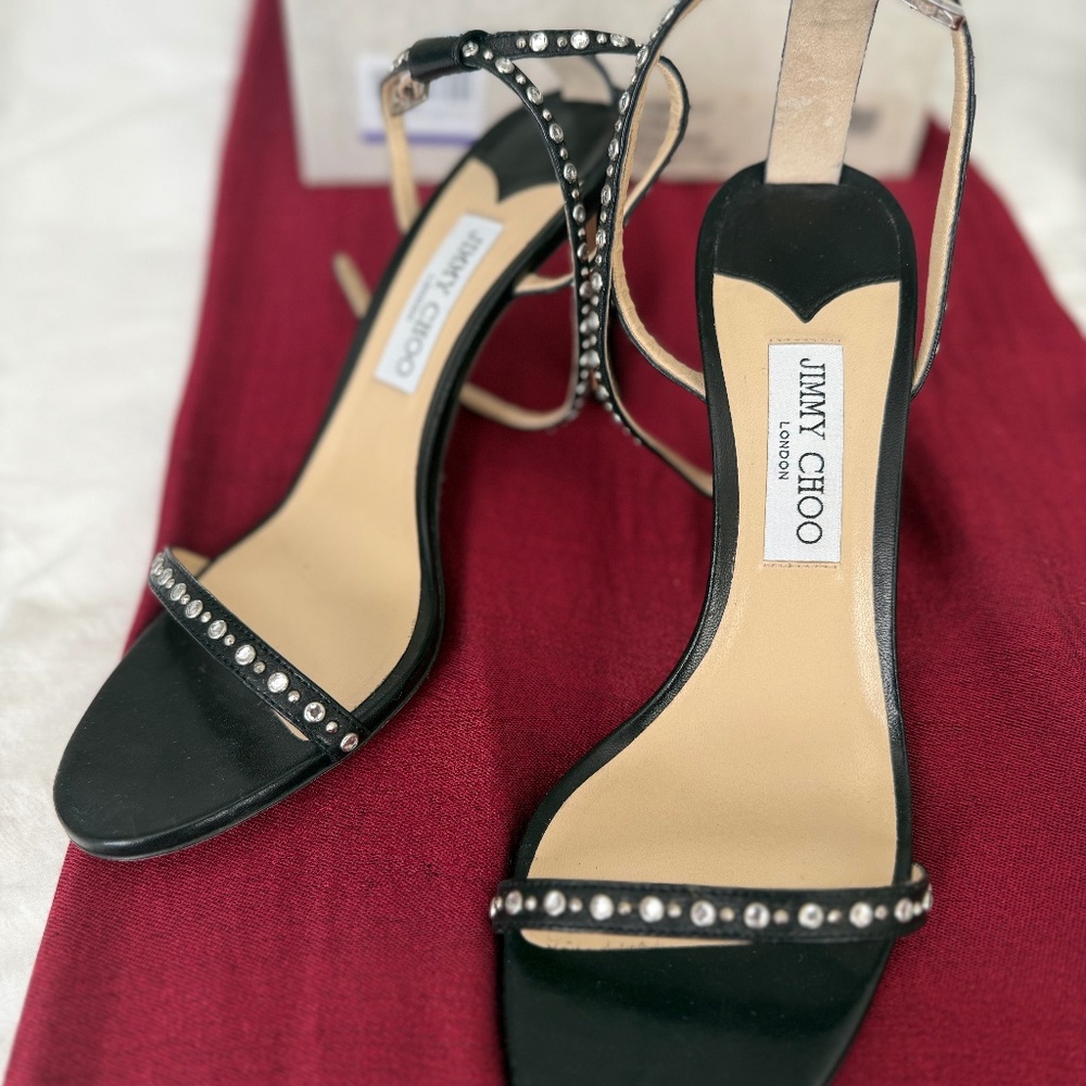 NEW IN BOX Authentic  RARE Jimmy Choo Minny 85 Studded Sandals